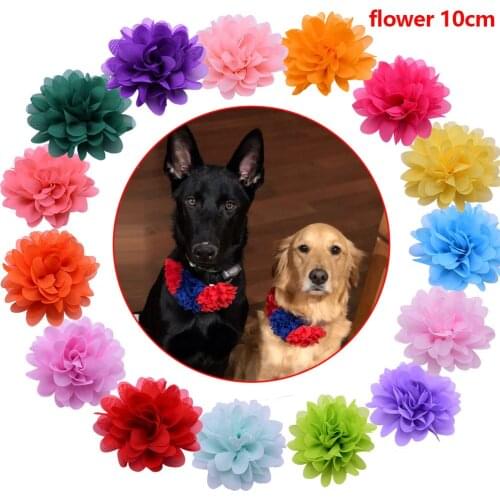 Remove Pet Collar Charms 30pcs Pet Dog Cat Collar Bowties Fashion Big Flower Design Pet Supplies Grooming Accessories