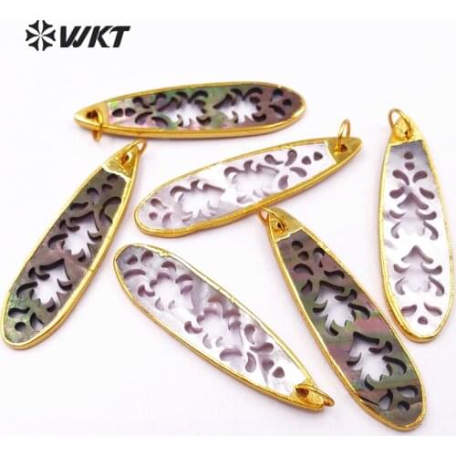 WKT WT-P1347 Classic Style Pattern Hollow Shape Pendant With 24K Shell In High Quality Necklace Pendant For Women Jewelry