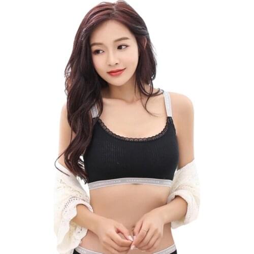 Women Sexy Sport bra U-neck No Rim Letter Bra Tops Cotton Type Breathable fitness Yoga bra