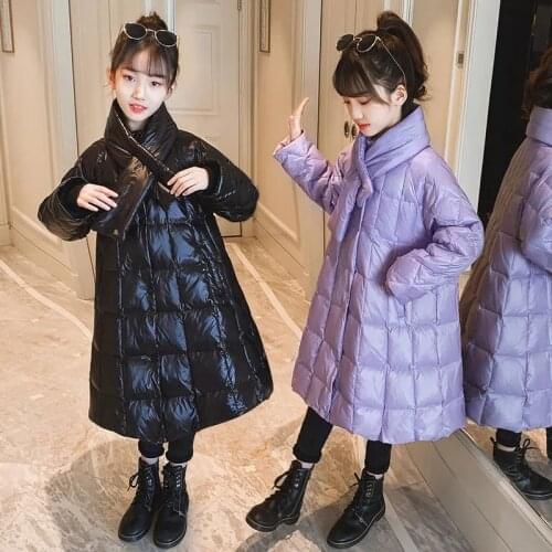 Girls Winter Down Jackets Black Turtleneck Single Breasted Long Outerwear & Coats 4-14 Year Down Coats Teen Girl 12t Down Parkas