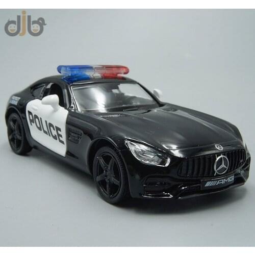 1:36 Diecast Model AMG GTS Police Patrol Wagon Pull Back Toy Car