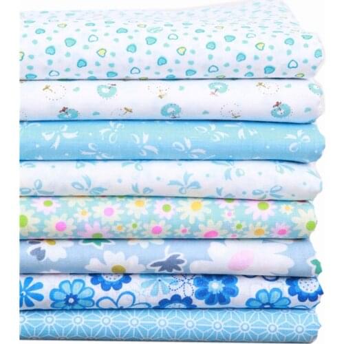 7PCS 25CM Mixed Printed 100% Cotton Fabric Sewing Quilting Fabrics Basic Quality for Patchwork Needlework DIY Handmade Cloth
