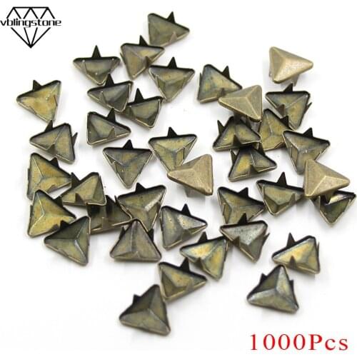 1000Pcs High Quality Three Claws Rivets 12/16MM Bronze Metal Spikes Rivets For Leather Punk Accessories Tack For Clothes