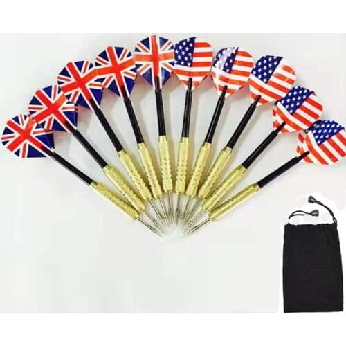 12PCS Steel Tip Dart Set For Sisal Dartboard With Four Types Nice Flag Pattern Tips Points Needle Darts