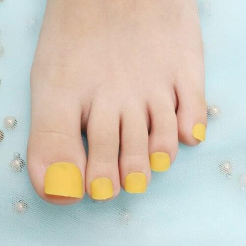 24PCS fashion design cute toes latest French style Scrub fake toe yellow #501