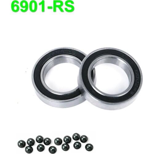 2Pcs 6901 2RS Si3N4 Ceramic Ball Bearing Rubber Sealed 61901 Bike Parts12x24x6mm