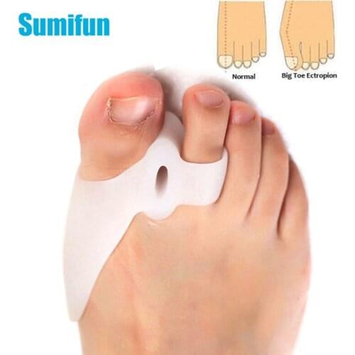 4pairs=8pcs Soft Big Toe Separator Corrector Silicone Gel Foot Fingers Bone Bunion Adjuster Hallux Valgus Pedicure Tool D2541