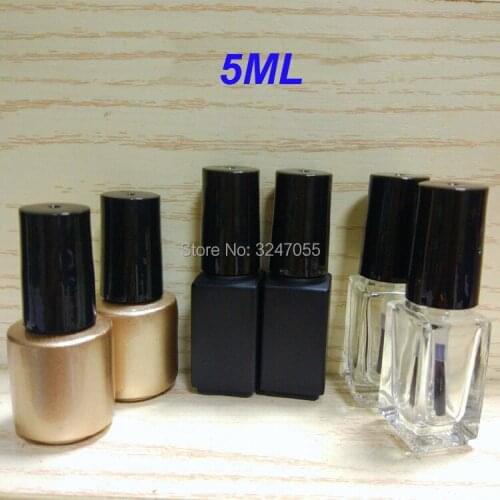 5ML 10pcs30pcs50pcs Empty Nail Polish Bottle, Glass Nail Oil Refillable Container, Empty Nail Art Glue Bottle with A Lid Brush