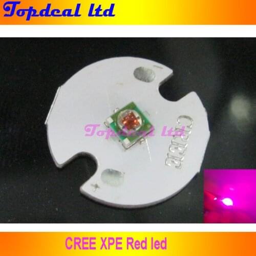 5pcs CREE XPE 1W 3W LED Red 620-625nm, LED Chip Emitter With 16mm Round base