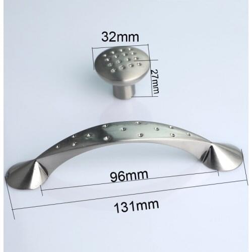 96mm modern simple stain silver kitchen cabinet dresser door handle brushed nickel drawer shoe cabinet tv cabinet cupboard knob