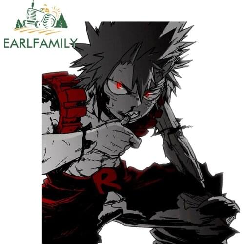 EARLFAMILY 13cm x 11.3cm for My Hero Academia Eijiro Kirishima Car Stickers Truck Decal Bumper Window DIY Anime Fashion Decor