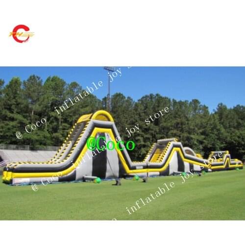 Free sea ship to port!100ft long giant inflatable obstacle course adults inflatable obstacle race track bouncer slide sport game