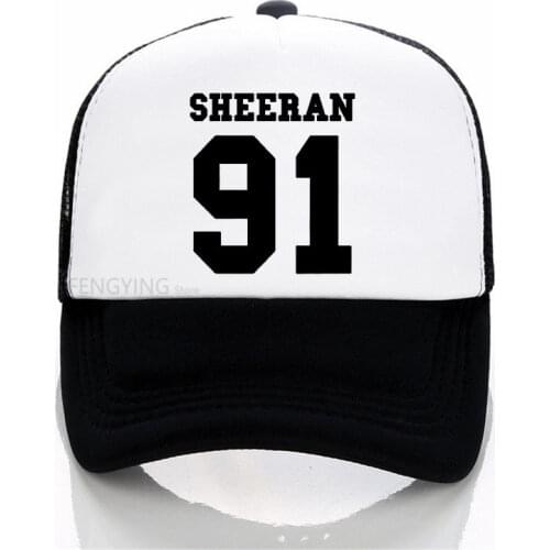 SHEERAN 91 Letters Print baseball cap Funny Cotton Casual mesh trucker hat summer Adjustable sports hat