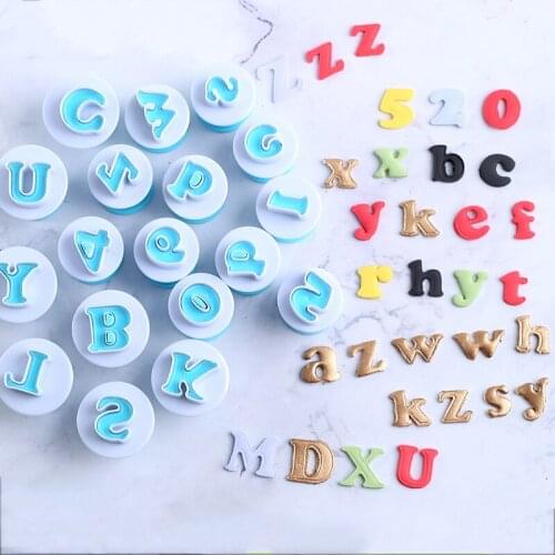 Alphabet Letter Number Cookie Plunger Cutter Fondant Cake Decorating Tool Embosser Cutter Pastry Cake Baking Molds Tools