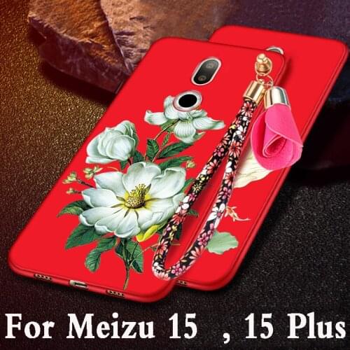For Meizu 15 Case Cute Cartoon 3D flower for meizu 15 plus case Silicone fundas protector phone bag for meizu 15 cover tpu armor