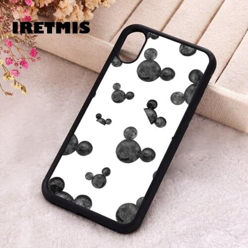 Iretmis 5 5S SE 2020 phone cover cases for iphone 6 6S 7 8 Plus X Xs Max XR 12 MINI Pro Soft Silicone TPU Black and white mice