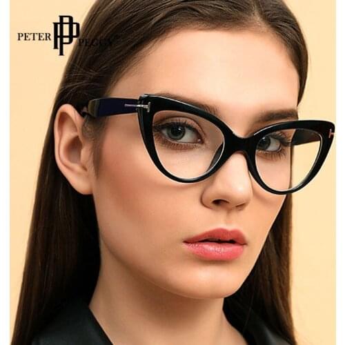 Black Classic Cat Eye Glasses Women Fashion Transparent Eyewear Glasses Frames For Men Prescription Myopia Eyeglasses Frames