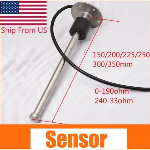 0-190ohm 240-33ohm Fuel Level Sensor Water Level Sensor 150MM 200MM 225MM 250MM 300MM 350MM Fuel Level Indicator Boat Car Truck