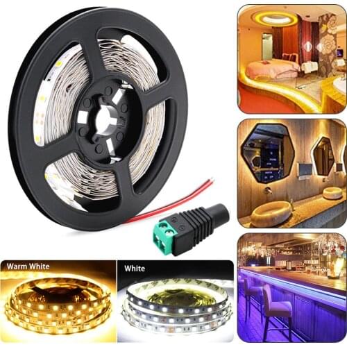 DC 12V SMD 3528 Led Strip Light Waterproof 600 LED Strip Light White water Flexible Diode Tape with DC connector decorative lamp