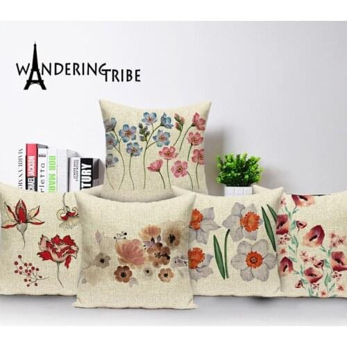 Botanical Cushion Covers Home Decorative Pillows Floral Pillow Cover Plant Spring Pillow Covers Custom Quality Kissen 45 * 45