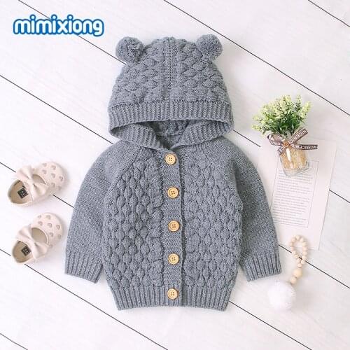 Baby Sweaters Newborn Boys Girls Knitted Jackets & Coats Long Sleeve Toddler Kids Knitwear Cardigans Button Up Children Clothing