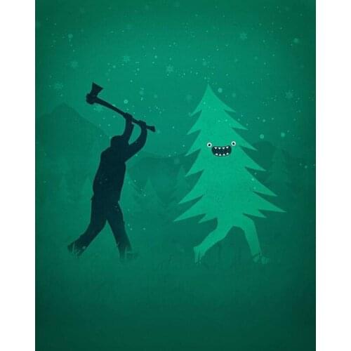 DIY Painting By Numbers Cartoon Christmas tree Kit Oil Picture By Numbers Wall Art Painting on Canvas Home Decoration Gift