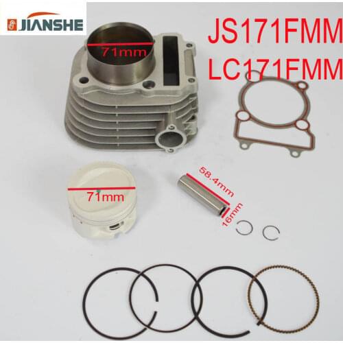 Bashan rato JS171FMM air cooled engine JIANSHE loncin 250cc ATV CYLINDER HEAD gasket 71mm piston ring pin set accessories