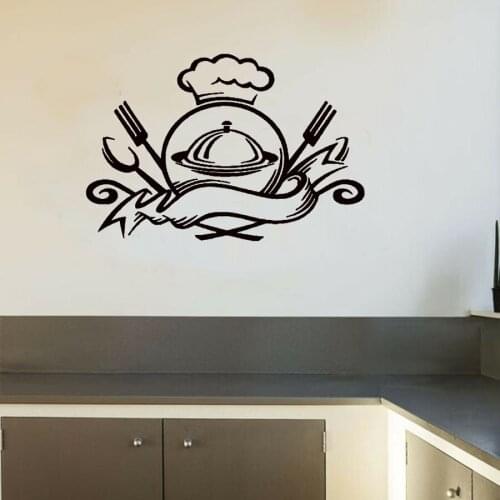 Food Emblem Ready To Eat Meal Kitchen Cafe Wall Sticker Living Room Removable Art Murals Wall Decals Poster Wallpaper Vinyl