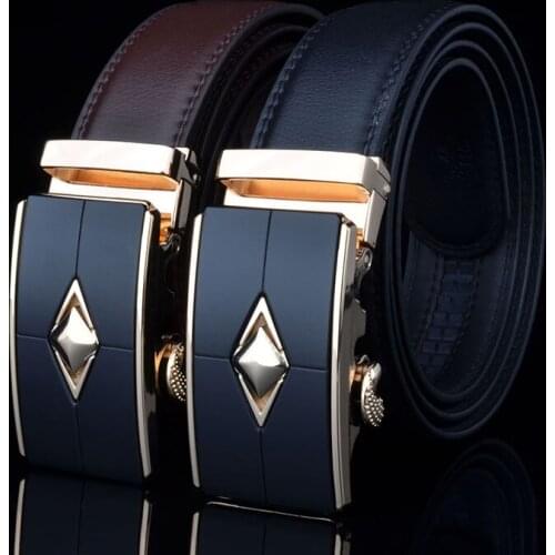 Famous Brand Belt New Male Designer Automatic Buckle Cowhide Leather men belt 110cm-130cm Luxury belts for men