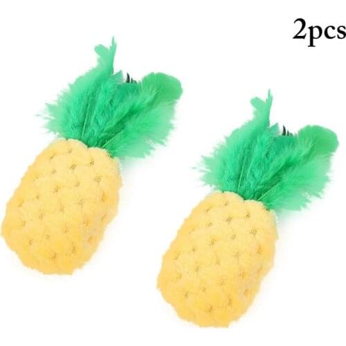 Kapmore 2Pcs/Set Cat Scratch Toys Creative Palm Tree Pineapple Shape Cat Toys Cat Feather Decor Toy Pet Supplies