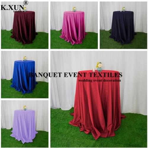 Good Quality 120" Round Poly Cocktail Tablecloth Banquet Wedding Table Cover Event Party Decoration