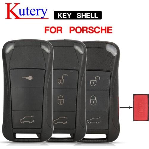 Kutery 3 Button Folding Flip Remote Key Fob Shell for Porsche Cayenne Key Case Replacement