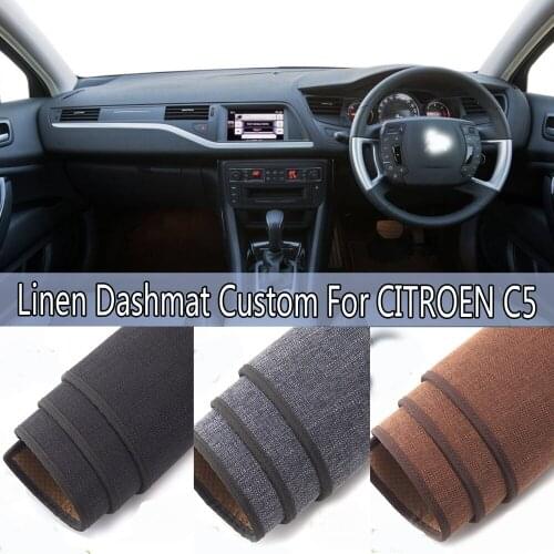 Car Styling Linen Dash Mat Covers Dashmat Dashboard Pad Carpet Accessories For Citroen C5 2008 2009 2010 2011 2012 2013 2016