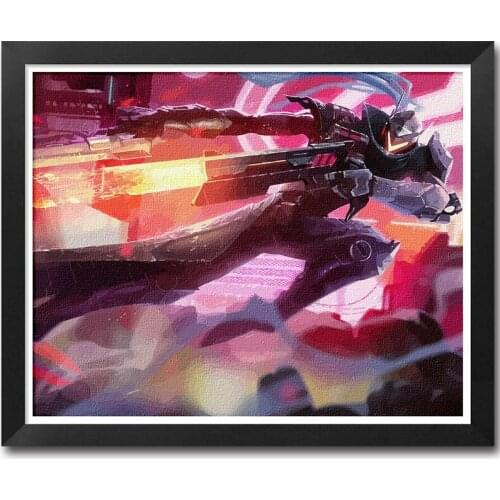 MaHuaf-A1354 LOL Game Artwork painting by numbers on canvas DIY oil hand-painted framed wall picture for living room home decor