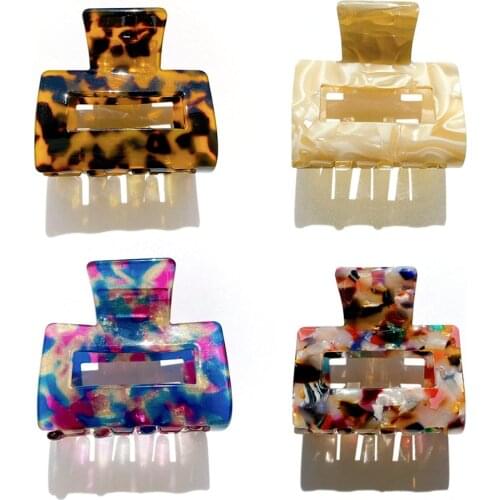 Fashion Women Acetate Hair Claws Crab Clamps Charm Solid Color Leopard Lady Small Size Hair Clips Headdress Hair Styling Tool