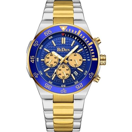 Men Watches 2021 Luxury BIDEN Brand Men Quartz Wristwatch Husband Boyfriend Gift Chronograph 24 Hours Calendar Steel Watch Strap