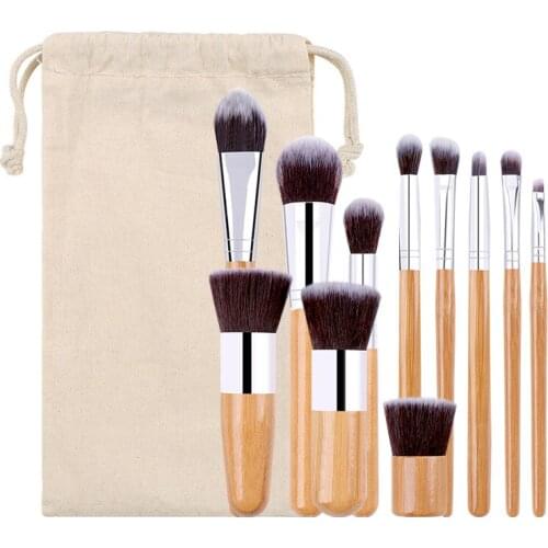 11pcs Professional Makeup Brush Set Soft Fur Beauty Highlighter Powder Foundation Concealer Multifunctional Cosmetic Tool Makeup