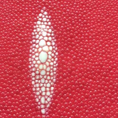 Grained Red Genuine Stingray Fish Skin Leather Piece for Quality Wallet/ Purse/Phone Pad,Free Shipping