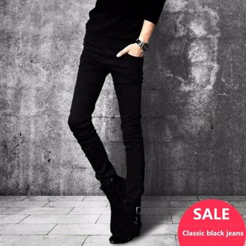 New summer jeans men skinny stretch jeans men tight slim jeans men fashion casual black straight jeans Korean Pencil pants
