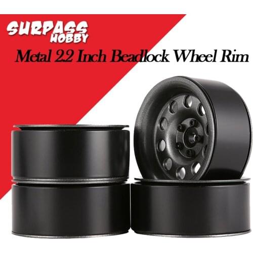 SURPASS HOBBY 4Pcs Metal 2.2 Inch Beadlock Wheel Rim for 1/10 RC Crawler Axial SCX10 RR10 90053 AX10 Wraith 90056 90045 90048