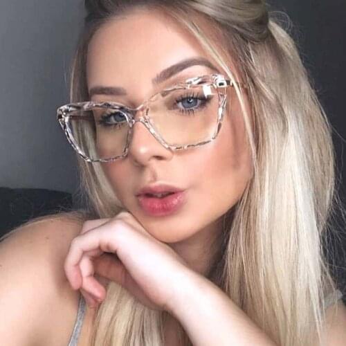 New Vintage Square Clear Glasses Womens Sunglasses New Fashion Transparent Lens Cat Eye Reading Glasses Frame for Women
