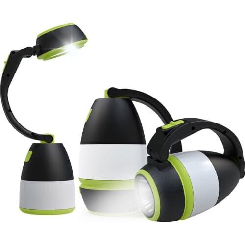 Rechargeable LED Camping Lamp Flashlight Outdoor Searchlight with 2400mAh Power Bank 3-Level Brightness Table Desk Lamp