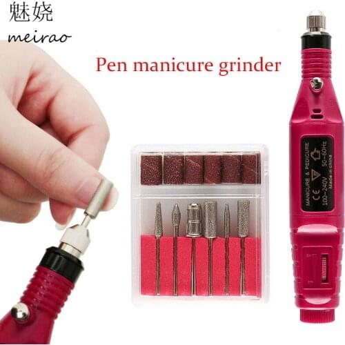 1Set Professional Electric Nail Drill Machine Kit Manicure Machine Nail Art Pen Portable Electric Nail Drill Kit Set Battery Man