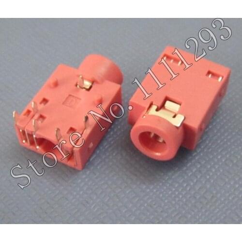 10pcs/lot Microphone Jack Connector for Asus Sony Fujitsu NEC etc Laptop MIC Audio Jack , Normal Close Pink Color