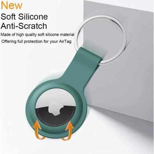 2021 For Apple Airtags Silicone Protective Case Cover WYCREATION Hangable Keychain Locator Tracker Cover For airtags Case
