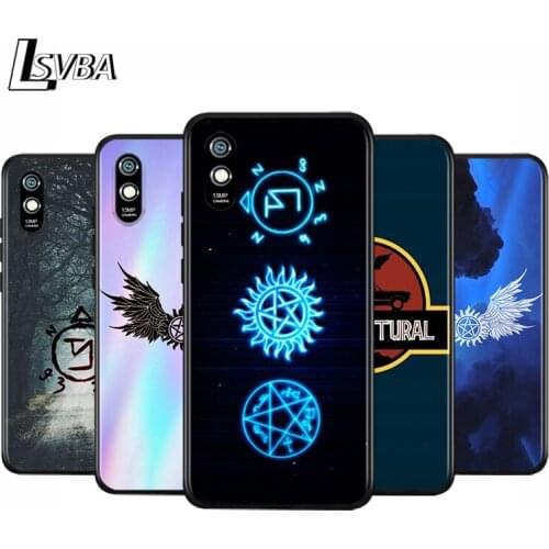 Supernatural Badge logo For Xiaomi Redmi 10X 9I 9C 9A 9 GO K30 Ultra K20 8A 8 7A 7 S2 6 Pro 5G Black Phone Case