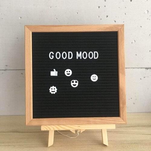 Felt Letter Board Wooden Frame Changeable Symbols Numbers Characters Message Board Home Office Decor Birthday Gift for Kids