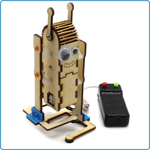 Funny Toy Wire Control Wooden Walking Robot DIY Physics Scientific Experiment Toy Assembled Materials Kits Model