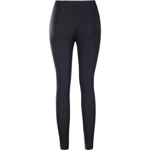 Ele-choices Women Fashion Solid Color Elastic Waistband Slim Skinny Pencil Pant Trouser for Daily Office