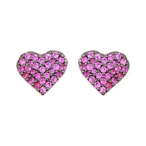 UMGODLY Fashion Luxury Brand Full Micro Cubic Zirconia Heart Shape Stud Earrings Women Fashion Yao Chen Collection Jewelry